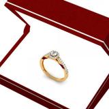 0.40 Carat (ctw) 14k Yellow Gold Round Cut Diamond Ladies Engagement Bridal Halo Ring