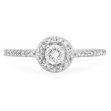 0.40 Carat (ctw) 14k White Gold Round Cut Diamond Ladies Engagement Bridal Halo Ring