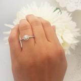 0.40 Carat (ctw) 14k White Gold Round Cut Diamond Ladies Engagement Bridal Halo Ring