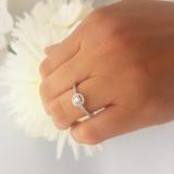 0.40 Carat (ctw) 14k White Gold Round Cut Diamond Ladies Engagement Bridal Halo Ring