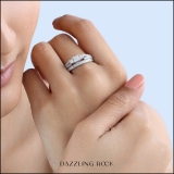 1.00 Carat (ctw) 14k White Gold Princess Cut 3 Stone Diamond Ladies Engagement Bridal Ring Set Matching Band 1 CT