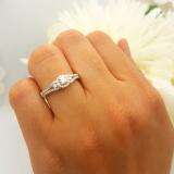 0.50 Carat (ctw) 18k White Gold Round Cut Diamond Ladies Engagement Halo Style Bridal Ring