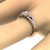 0.50 Carat (ctw) 14k Rose Gold Round Cut Diamond Ladies Engagement Halo Style Bridal Ring
