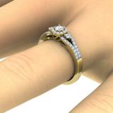 0.50 Carat (ctw) 14K Yellow Gold Round Cut Diamond Ladies Engagement Halo Style Bridal Ring