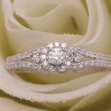 0.50 Carat (ctw) 14k White Gold Round Cut Diamond Ladies Engagement Halo Style Bridal Ring
