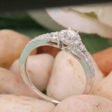 0.50 Carat (ctw) 14k White Gold Round Cut Diamond Ladies Engagement Halo Style Bridal Ring