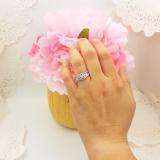0.50 Carat (ctw) 10K White Gold Round Baguette Diamond Ladies Swirl Engagement Matching Band Halo Style Bridal Ring Set