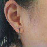 1.25 Carat (ctw) Sterling Silver Black Round Diamond Ladies Hoop Earrings 1 1/4 CT
