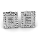 0.40 Carat (ctw) Sterling Silver Round Diamond Ladies Earrings