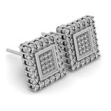 0.40 Carat (ctw) Sterling Silver Round Diamond Ladies Earrings
