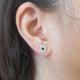 0.50 Carat (ctw) Sterling Silver Ladies Round Black and White Diamond Stud Earrings
