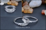 0.50 Carat (ctw) Sterling Silver Round White Diamond Engagement Bridal Ring Set Matching Anniversary Band
