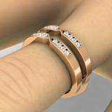 0.25 Carat (ctw) 18k Rose Gold Round Diamond Ladies Anniversary Wedding Band Guard Double Ring 1/4 CT