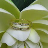 0.25 Carat (ctw) 14K Yellow Gold Round Diamond Ladies Anniversary Wedding Band Guard Double Ring 1/4 CT