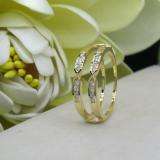 0.25 Carat (ctw) 14K Yellow Gold Round Diamond Ladies Anniversary Wedding Band Guard Double Ring 1/4 CT