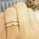 0.25 Carat (ctw) 14K Yellow Gold Round Diamond Ladies Anniversary Wedding Band Guard Double Ring 1/4 CT
