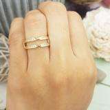 0.25 Carat (ctw) 14K Yellow Gold Round Diamond Ladies Anniversary Wedding Band Guard Double Ring 1/4 CT