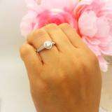 0.80 Carat (ctw) 14K White Gold Round Diamond Ladies Bridal Halo Style Engagement Ring 3/4 CT