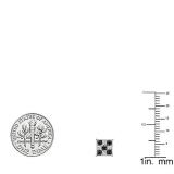 0.25 Carat (ctw) Sterling Silver Black & White Round Cut Diamond Square Shaped Micro Pave Stud Earrings 1/4 CT