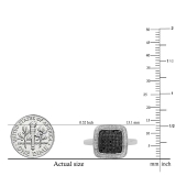 0.50 Carat (ctw) Sterling Silver Round Black & White Diamond Ladies Cocktail Right Hand 1/2 CT
