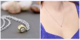0.05 Carat (ctw) 10k Yellow Gold Round Diamond Bezel Solitaire Small Ladies Pendant 1/20 CT 18 INCH chain