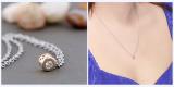 0.05 Carat (ctw) 18k Rose Gold Round Diamond Bezel Solitaire Small Ladies Pendant 1/20 CT 18 INCH chain