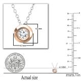 0.05 Carat (ctw) 18k Rose Gold Round Diamond Bezel Solitaire Small Ladies Pendant 1/20 CT 18 INCH chain