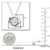 0.05 Carat (ctw) 18k White Gold Round Diamond Bezel Solitaire Small Ladies Pendant 1/20 CT 18 INCH chain
