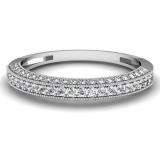 0.50 Carat (ctw) 10K White Gold Round Diamond Anniversary Wedding Band Guard Matching Ring 1/2 CT