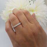 0.50 Carat (ctw) 10K White Gold Round Diamond Anniversary Wedding Band Guard Matching Ring 1/2 CT