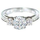 0.60 Carat (ctw) 14k White Gold Round Diamond Ladies Bridal 3 Stone Semi mount Engagement Ring (No Center Stone)