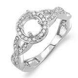 0.50 Carat (ctw) 14K White Gold Round Diamond Semi Mount Bridal Engagement Ring 1/2 CT (No Center Stone)
