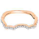 0.25 Carat (ctw) 14K Rose Gold Round Diamond Ladies Anniversary Wedding Stackable Contour Guard Band 1/4 CT