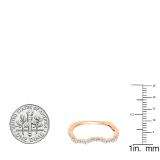 0.25 Carat (ctw) 14K Rose Gold Round Diamond Ladies Anniversary Wedding Stackable Contour Guard Band 1/4 CT