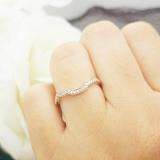 0.25 Carat (ctw) 14K Rose Gold Round Diamond Ladies Anniversary Wedding Stackable Contour Guard Band 1/4 CT