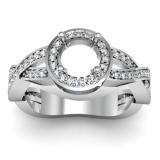 0.50 Carat (ctw) 14K White Gold Round Diamond Semi Mount Bridal Engagement Ring 1/2 CT (No Center Stone)