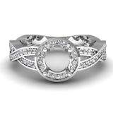0.50 Carat (ctw) 14K White Gold Round Diamond Semi Mount Bridal Engagement Ring 1/2 CT (No Center Stone)