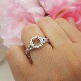 0.50 Carat (ctw) 14K White Gold Round Diamond Semi Mount Bridal Engagement Ring 1/2 CT (No Center Stone)