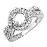 0.40 Carat (ctw) 14K White Gold Round Diamond Semi Mount Bridal Engagement Ring (No Center Stone)