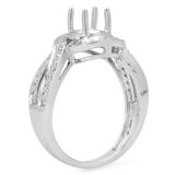 0.40 Carat (ctw) 14K White Gold Round Diamond Semi Mount Bridal Engagement Ring (No Center Stone)
