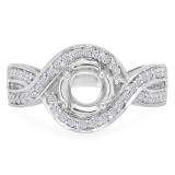0.40 Carat (ctw) 14K White Gold Round Diamond Semi Mount Bridal Engagement Ring (No Center Stone)