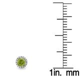 2.00 Carat (ctw) 10k White Gold Round Diamond Halo Green Peridot Stud Earrings
