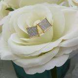 0.25 Carat (ctw) 14K Yellow Gold Round Diamond Two Tone Stud Kite Shaped Micro Pave Earrings 1/4 CT