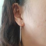 0.15 Carat (ctw) Sterling Silver Round Diamond Ladies Hoop Earrings