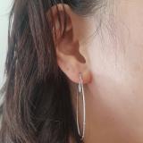 0.15 Carat (ctw) Sterling Silver Round Diamond Ladies Hoop Earrings