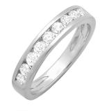 0.60 Carat (ctw) 14k White Gold Round Diamond Ladies Anniversary Wedding Stackable Ring Band