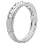 0.60 Carat (ctw) 14k White Gold Round Diamond Ladies Anniversary Wedding Stackable Ring Band