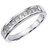 0.75 Carat (ctw) 14k White Gold Princess Diamond Ladies Anniversary Wedding Stackable Ring Band