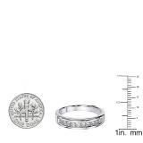 0.75 Carat (ctw) 14k White Gold Princess Diamond Ladies Anniversary Wedding Stackable Ring Band