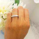 0.75 Carat (ctw) 14k White Gold Princess Diamond Ladies Anniversary Wedding Stackable Ring Band